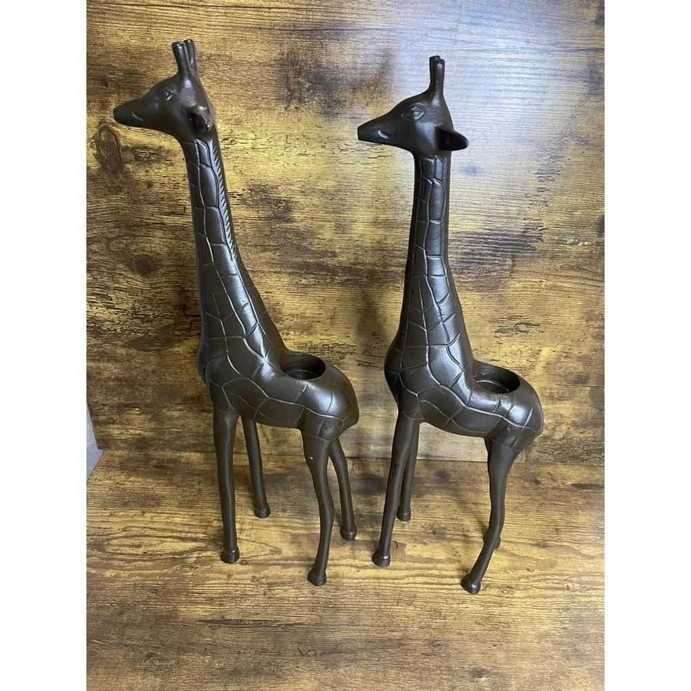 Lot 2 large Tall‎ Metal giraffe set candle/tealight holders/ Fireplace Decor